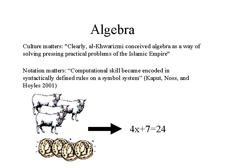 Algebra Culture matters: "Clearly, al-Khwarizmi conceived algebra as a way of solving pressing practical Algebra Culture matters: "Clearly, al-Khwarizmi conceived algebra as a way of solving pressing practical