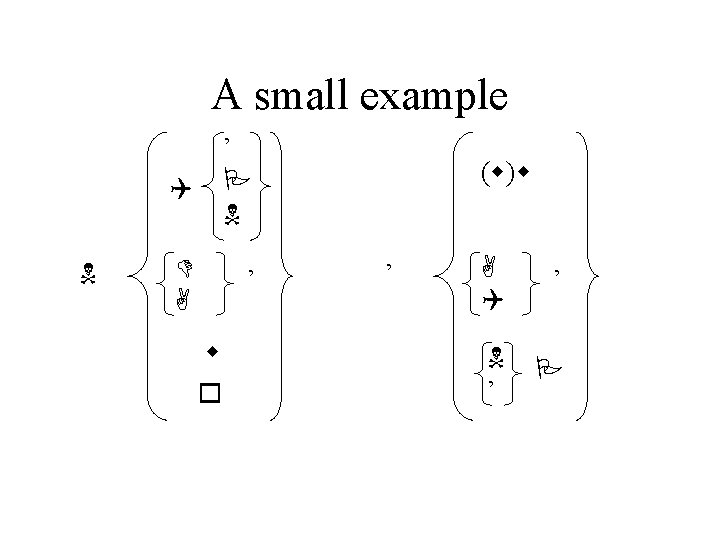 A small example N Q ’ P N D A ’ w o (w)w A small example N Q ’ P N D A ’ w o (w)w