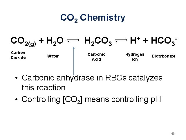 CO 2 Chemistry CO 2(g) + H 2 O Carbon Dioxide Water H 2 CO 2 Chemistry CO 2(g) + H 2 O Carbon Dioxide Water H 2