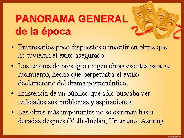 PANORAMA GENERAL de la época • Empresarios poco dispuestos a invertir en obras que