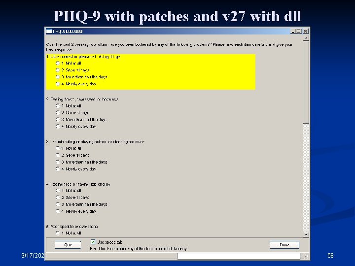 PHQ-9 with patches and v 27 with dll 9/17/2021 58 