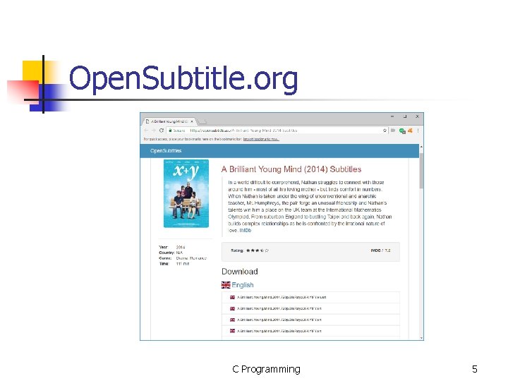 Open. Subtitle. org C Programming 5 Open. Subtitle. org C Programming 5