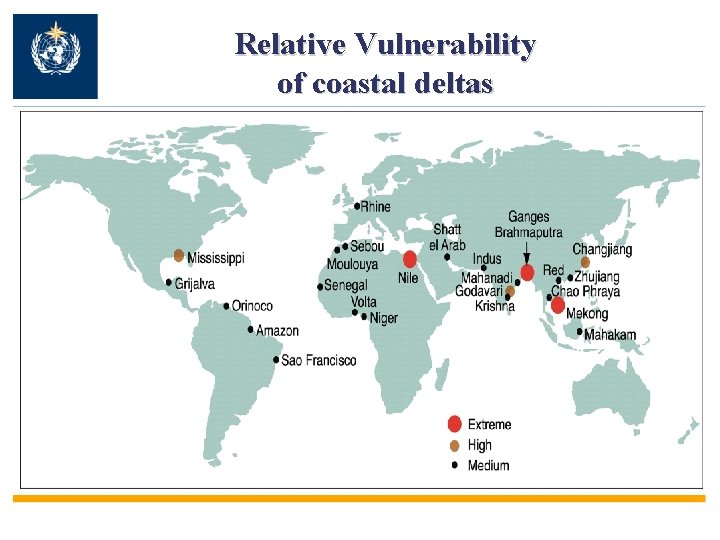 Relative Vulnerability of coastal deltas 