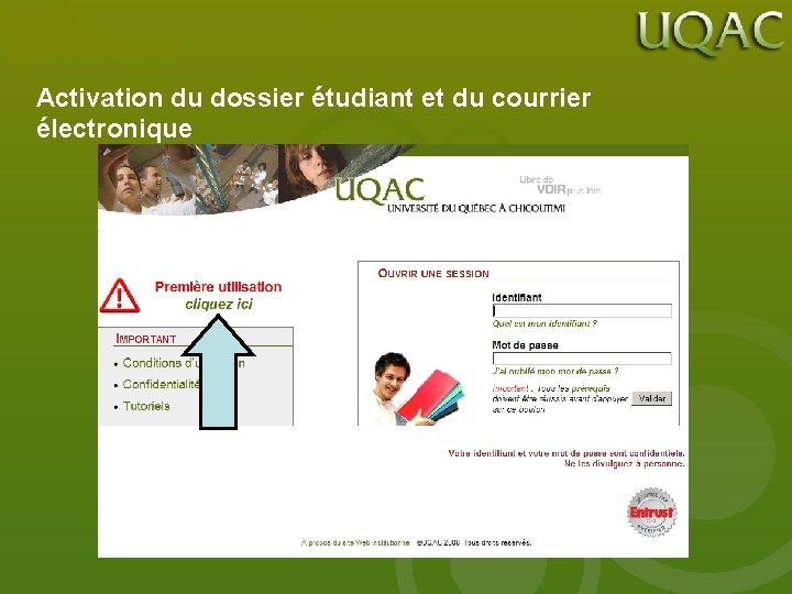 Activation du dossier étudiant et du courrier électronique 