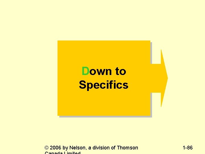 Down to Specifics © 2006 by Nelson, a division of Thomson 1 -86 