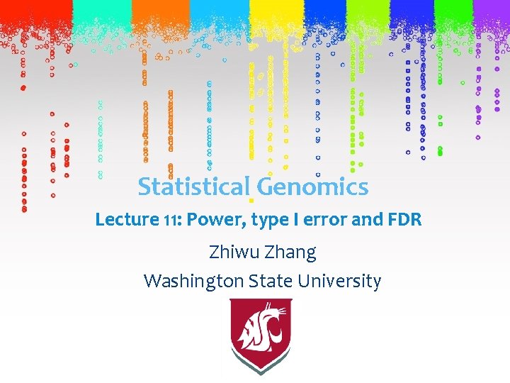 Statistical Genomics Lecture 11: Power, type I error and FDR Zhiwu Zhang Washington State