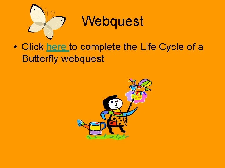 Webquest • Click here to complete the Life Cycle of a Butterfly webquest 