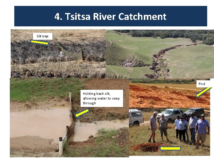 4. Tsitsa River Catchment Silt trap Pod Holding back silt, allowing water to seep