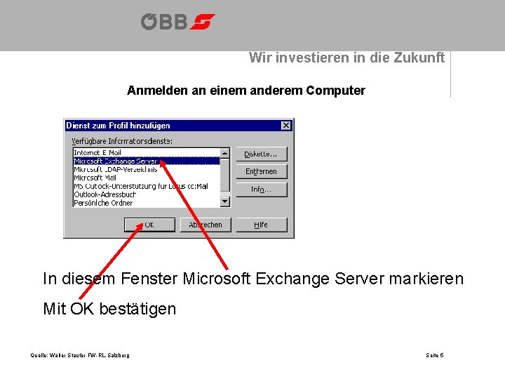 Wir investieren in die Zukunft Anmelden an einem anderem Computer In diesem Fenster Microsoft
