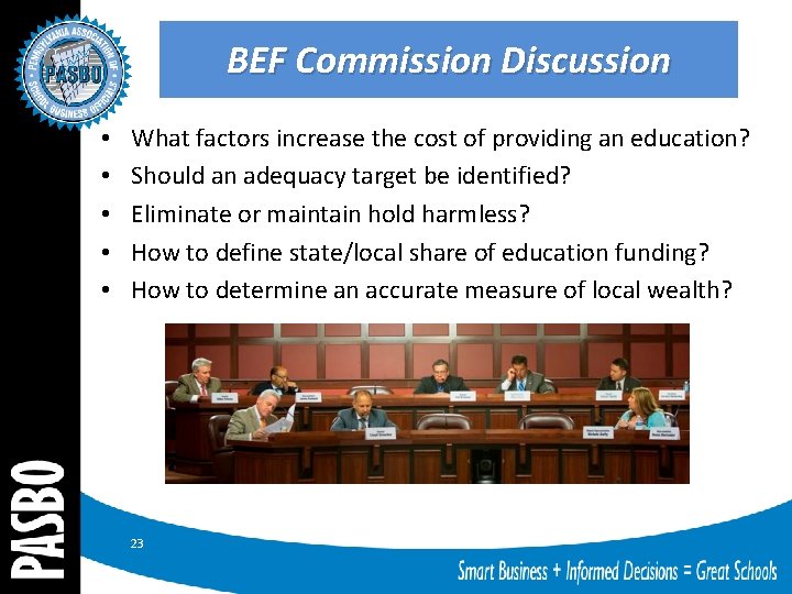 BEF Commission Discussion • • • What factors increase the cost of providing an