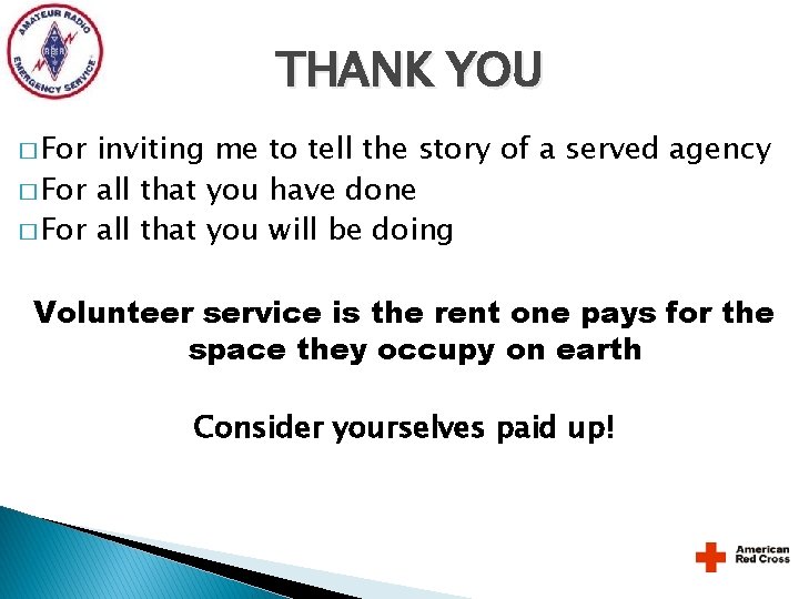 THANK YOU � For inviting me to tell the story of a served agency THANK YOU � For inviting me to tell the story of a served agency