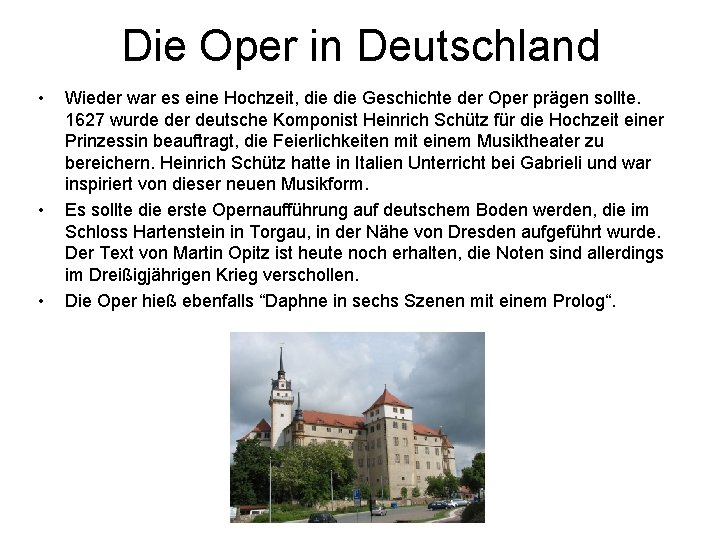 Die Oper in Deutschland • • • Wieder war es eine Hochzeit, die Geschichte