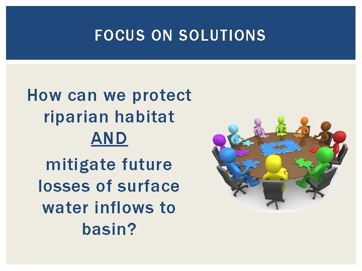 FOCUS ON SOLUTIONS How can we protect riparian habitat AND mitigate future losses of