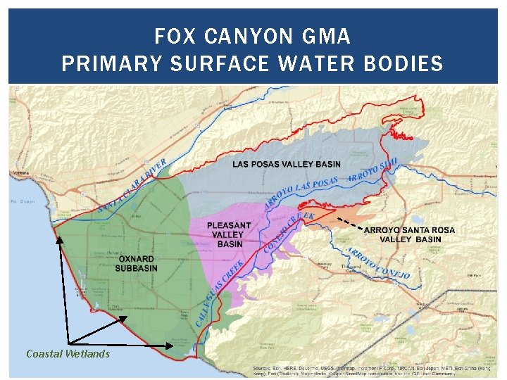 FOX CANYON GMA PRIMARY SURFACE WATER BODIES Coastal Wetlands 