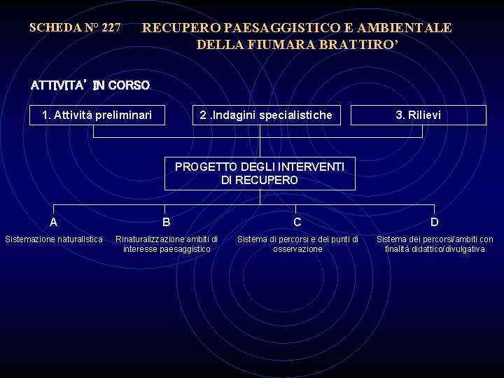 SCHEDA N° 227 RECUPERO PAESAGGISTICO E AMBIENTALE DELLA FIUMARA BRATTIRO’ ATTIVITA’ IN CORSO 1.