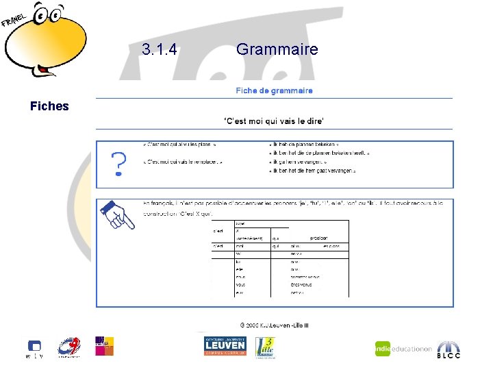 3. 1. 4 Fiches Grammaire 