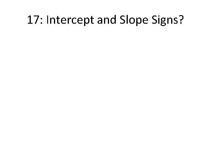 17: Intercept and Slope Signs? 