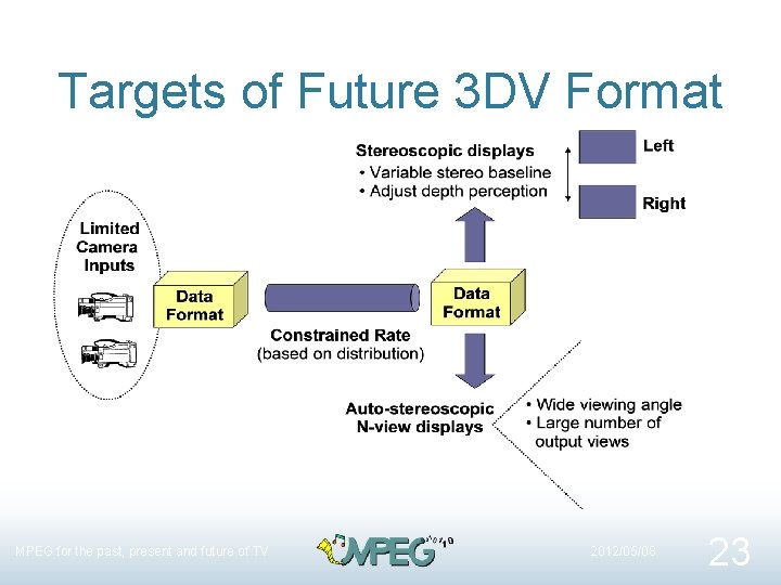 Targets of Future 3 DV Format MPEG for the past, present and future of