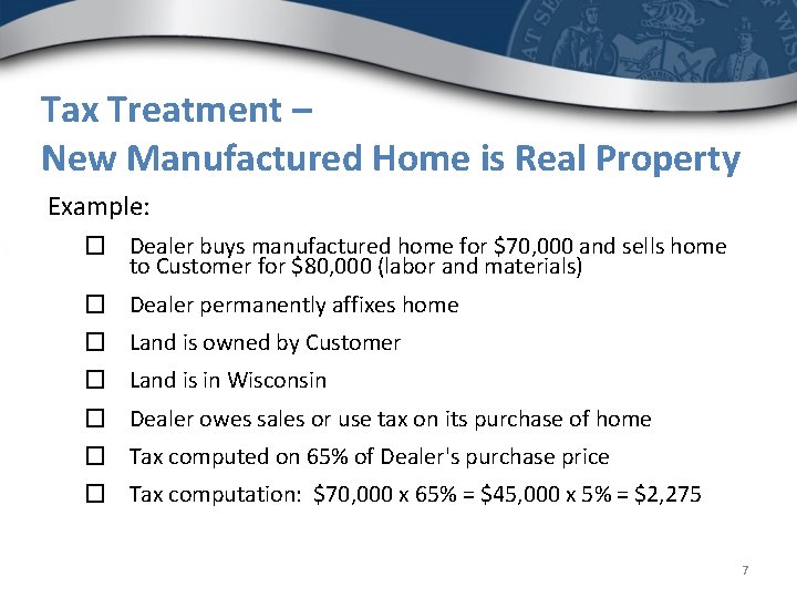 Sales and Use Taxes on Manufactured Homes Wisconsin