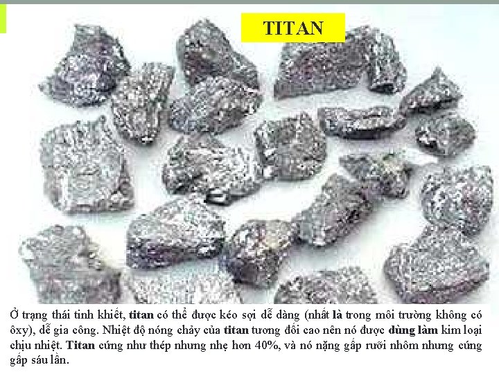 Một số loại khoáng sản và hình TITAN ảnh khai thác ks ở nước