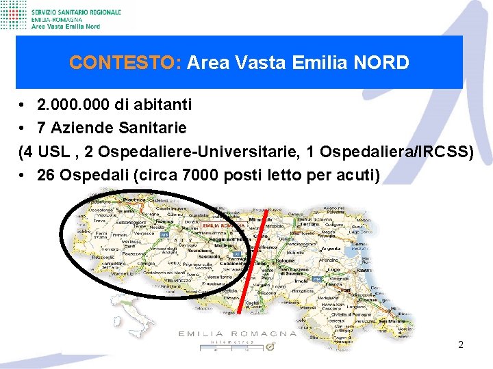 CONTESTO: Area Vasta Emilia NORD • 2. 000 di abitanti • 7 Aziende Sanitarie