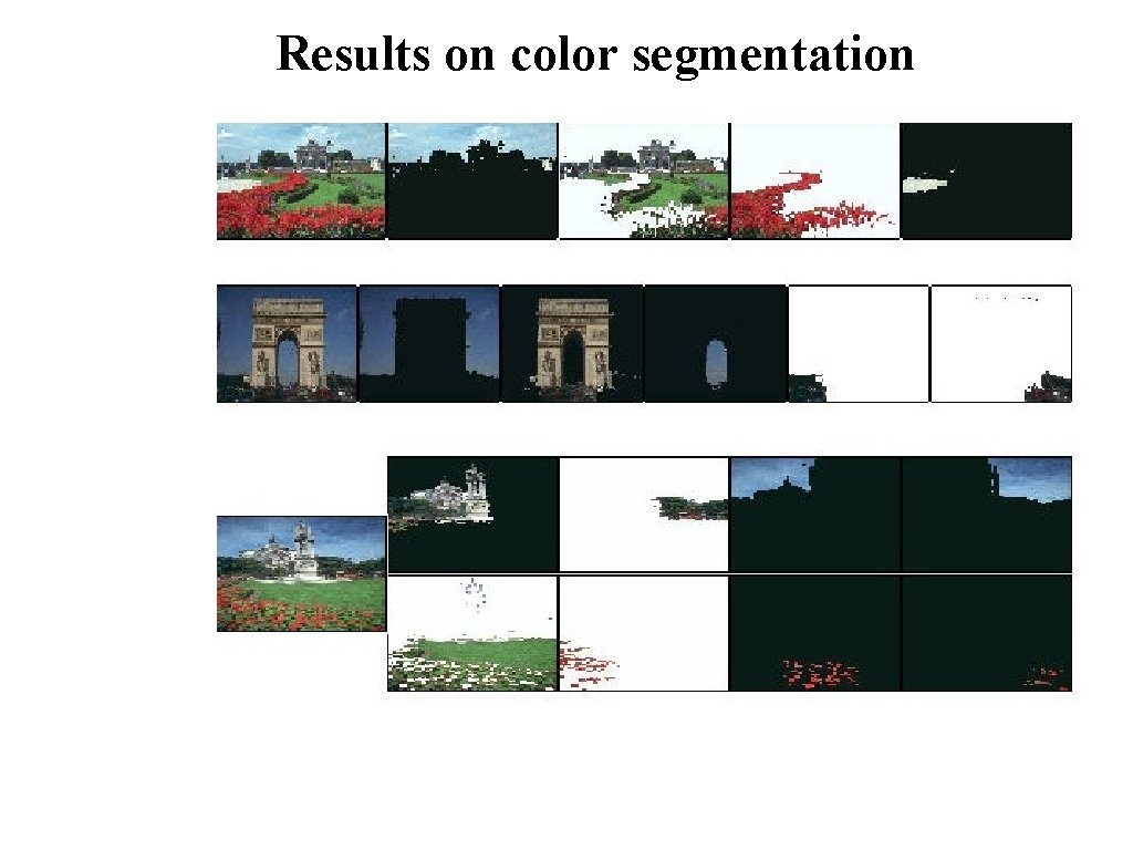 Results on color segmentation © 2004 by Davi Geiger Computer Vision March 2004 L