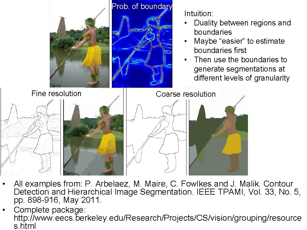 Prob. of boundary Fine resolution Intuition: • Duality between regions and boundaries • Maybe