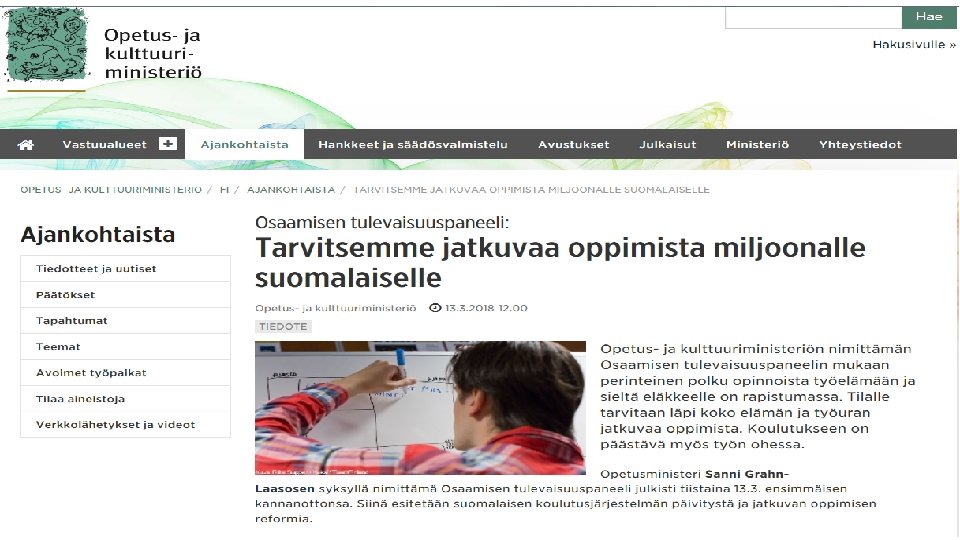 Jatkuvan oppimisen reformi 16. 9. 2021 41 