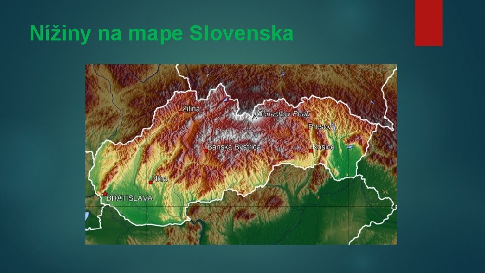 Nížiny na mape Slovenska 