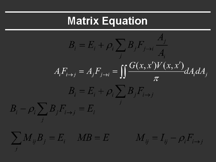 Matrix Equation 