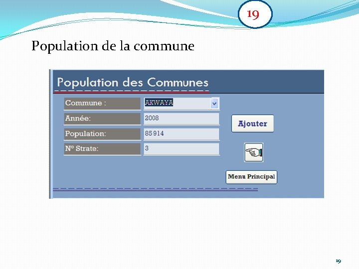 19 Population de la commune 19 