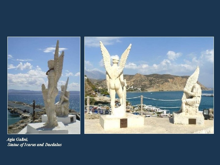 Agia Galini, Statue of Icarus and Daedalus Agia Galini, Statue of Icarus and Daedalus