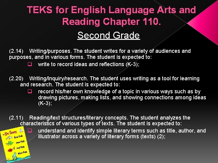 TEKS for English Language Arts and Reading Chapter 110. Second Grade (2. 14) Writing/purposes.