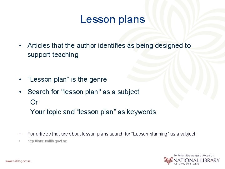 Lesson plans • Articles that the author identifies as being designed to support teaching