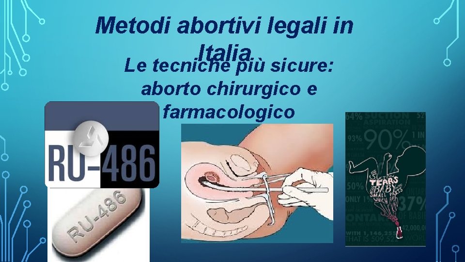 Metodi abortivi legali in Italia Le tecniche più sicure: aborto chirurgico e farmacologico 