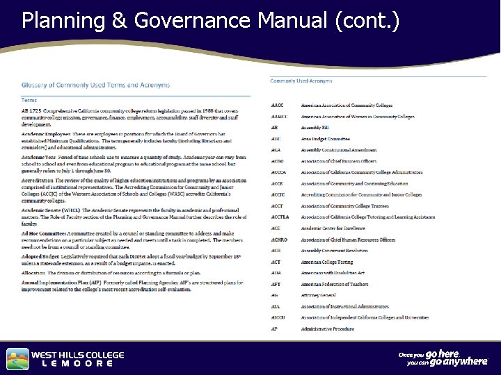 Planning & Governance Manual (cont. ) Capital Investments 