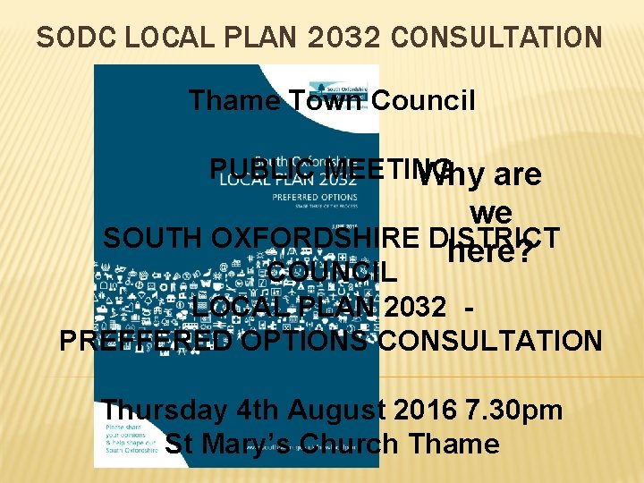SODC LOCAL PLAN 2032 CONSULTATION Thame Town Council