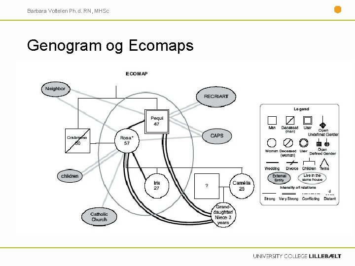 Barbara Voltelen Ph. d. RN, MHSc Genogram og Ecomaps Barbara Voltelen Ph. d. RN, MHSc Genogram og Ecomaps
