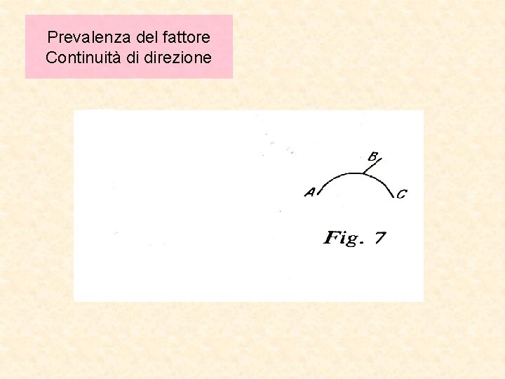 Prevalenza del fattore Continuità di direzione 