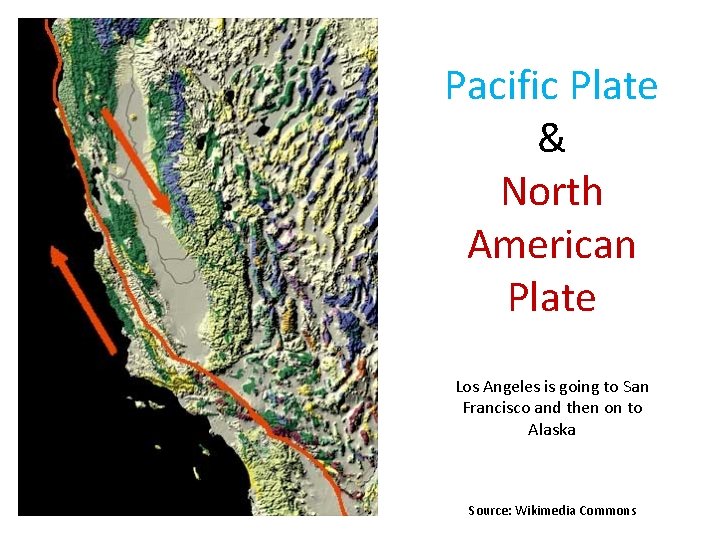 Pacific Plate & North American Plate Los Angeles is going to San Francisco and