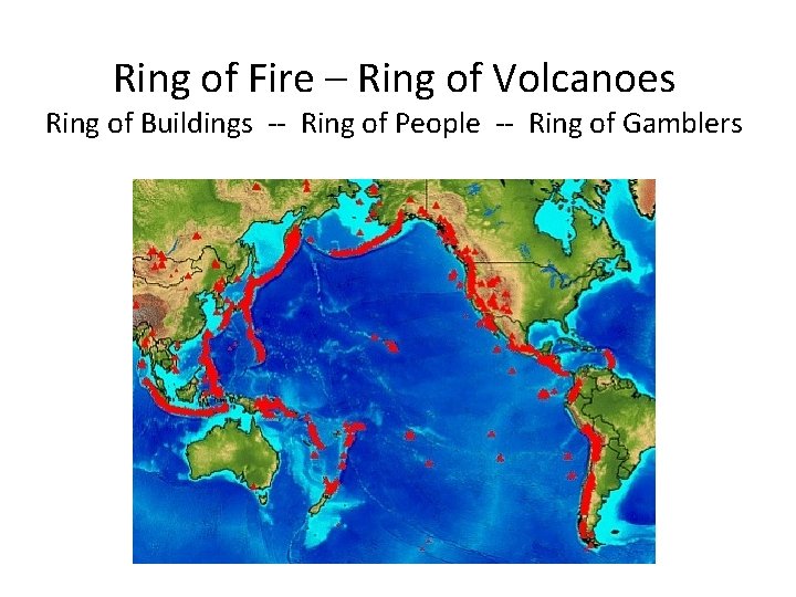 Ring of Fire – Ring of Volcanoes Ring of Buildings -- Ring of People