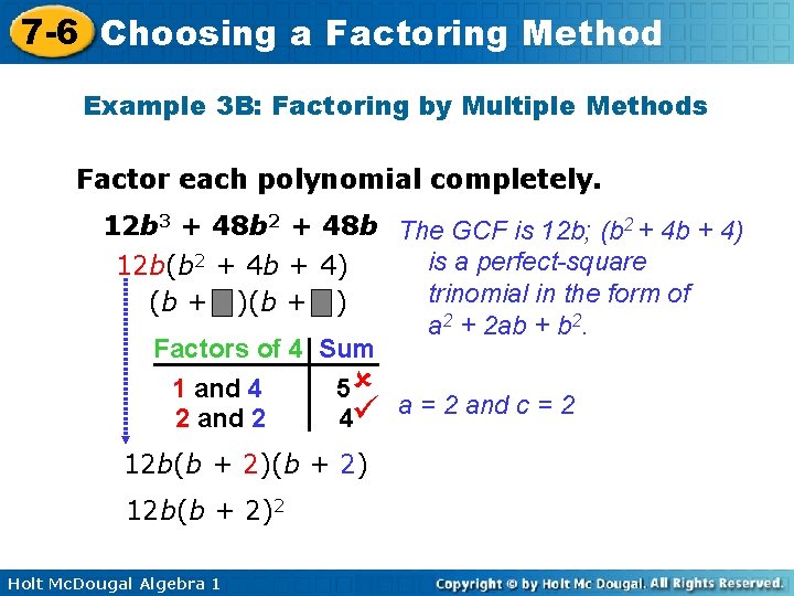 7 6 Choosinga a Factoring Method Warm Up