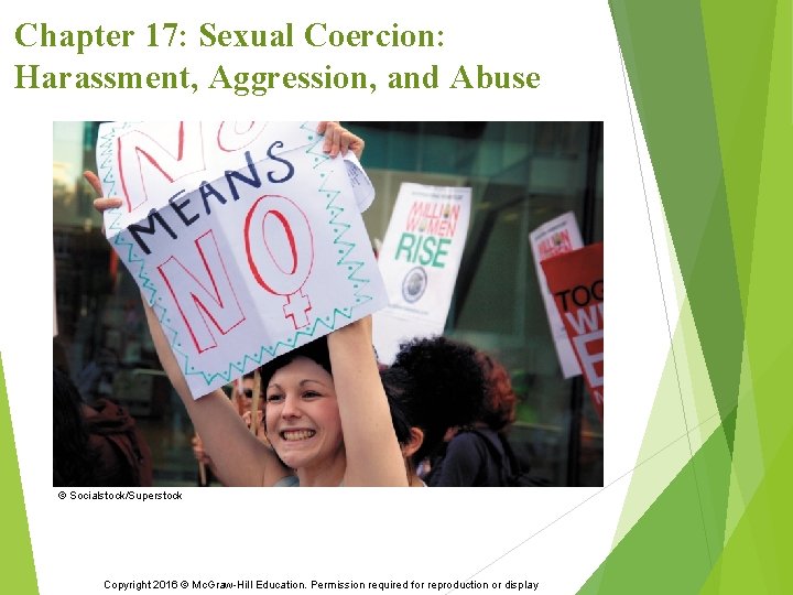 Chapter 17: Sexual Coercion: Harassment, Aggression, and Abuse © Socialstock/Superstock Copyright 2016 © Mc.