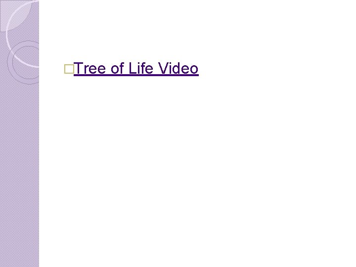 �Tree of Life Video 