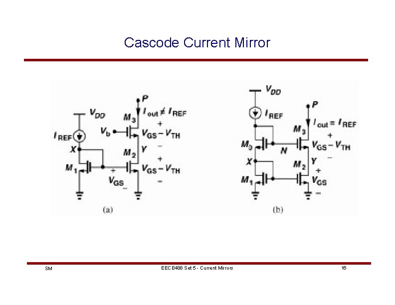 Cascode Current Mirror SM EECE 488 Set 5 - Current Mirrors 16 