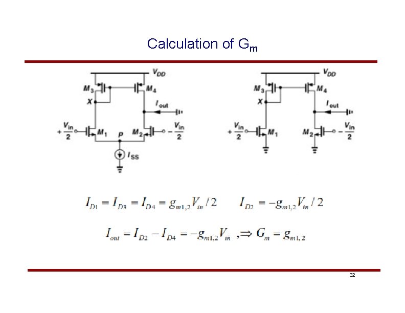 Calculation of Gm 32 