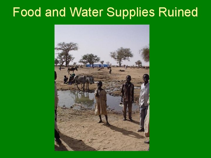 Food and Water Supplies Ruined 