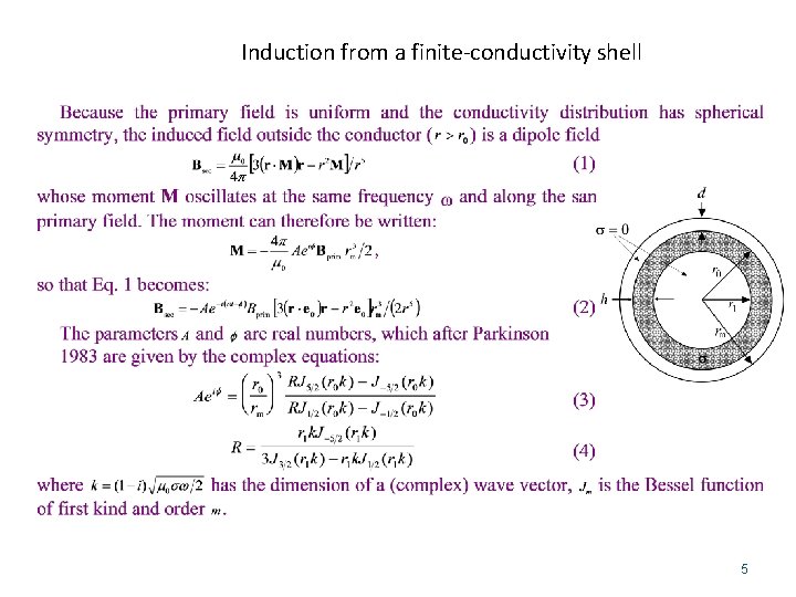 Induction from a finite-conductivity shell 5 