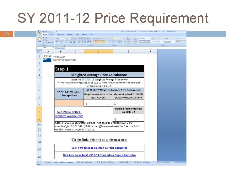 SY 2011 -12 Price Requirement 20 