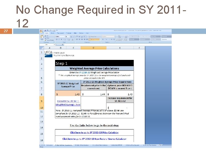 27 No Change Required in SY 201112 
